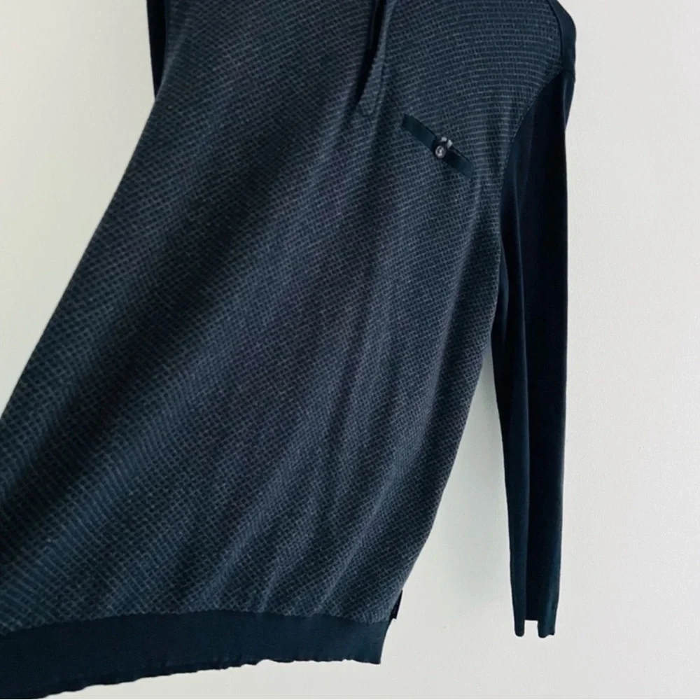Ted Baker London Black Knit Collared Pullover Sweater Medium
